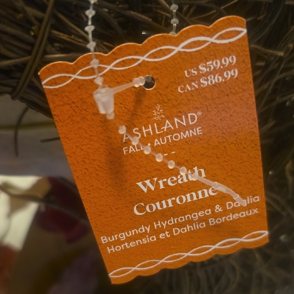 Ashland Autumn Wreath with Orange and Burgundy Accents - Picture 2 of 3